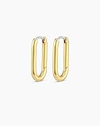 gorjana - Zoey Hoops 15/16" - 18k Gold Plated - Everyday Wear - Elevate Any Look with Contemporary Design - Secure Hinge Closure - Versatile Wear