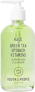 Youth To The People Superfood Facial Cleanser Full Size - Kale + Green Tea Daily Face Wash, Gentle Makeup Remover, with Soothing Antioxidants for Glowing Skin, pH Balance, Clean Pores – 8 fl oz